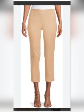Time and Tru Cropped Ponte Pants in Tan